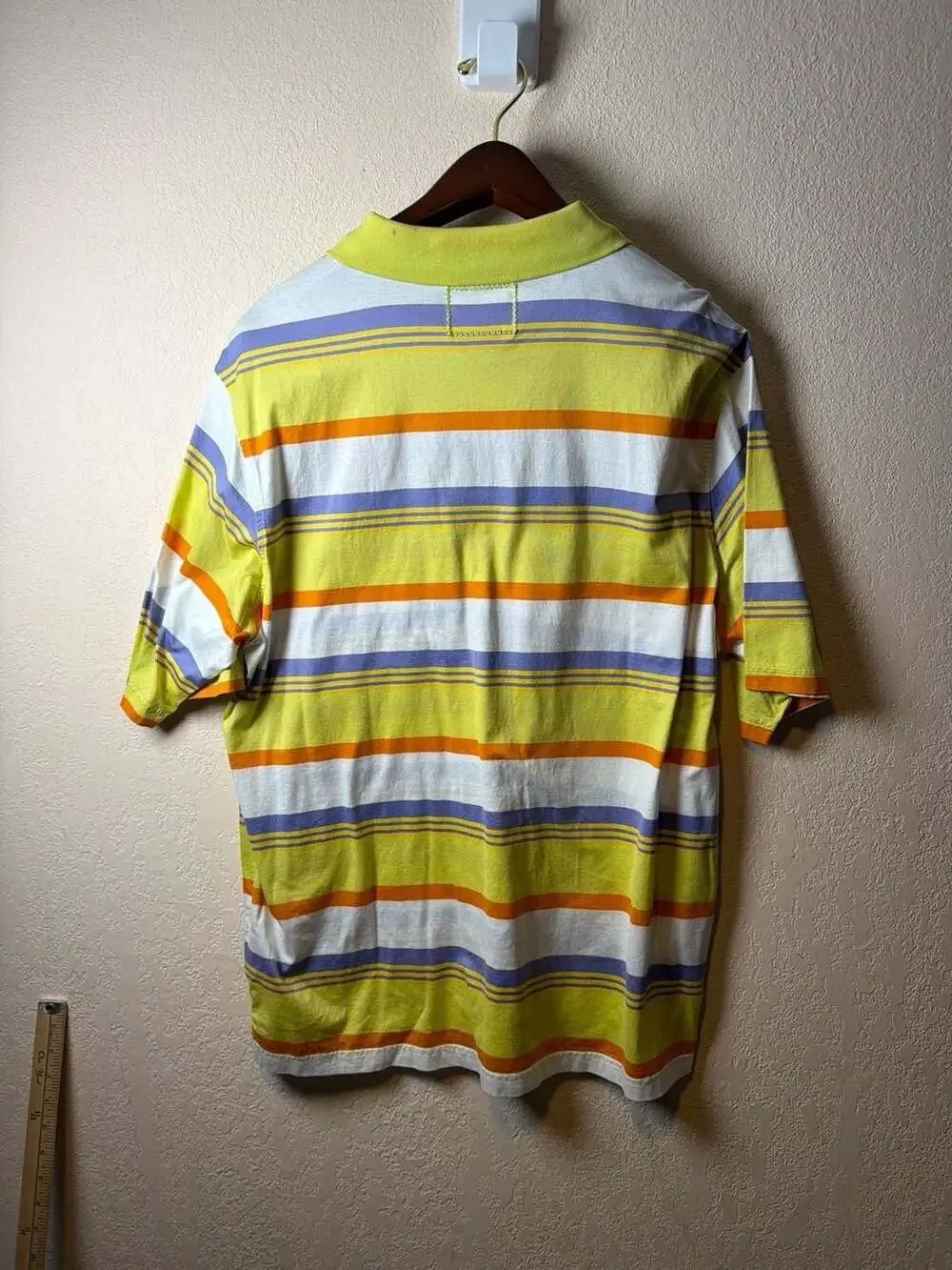Vintage Coogi Striped Yellow Polo Shirt Size XXL Double‎ Mercerized Cotton